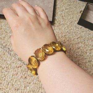 Gold/Yellow Crystal Stretchy Bracelet